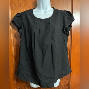 NWT Black Blouse With Cute Details Sz L